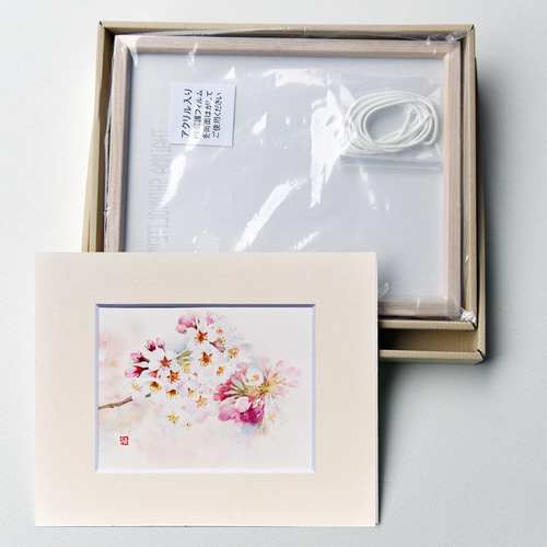さくらの笑顔」水彩原画 一点物 額縁付き 特典付き ※Sold 絵画
