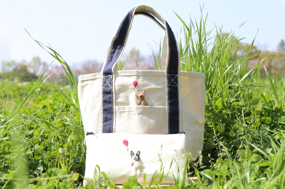 フレンチブルドッグ　/トートバッグ　L　受注生産品 6枚目の画像