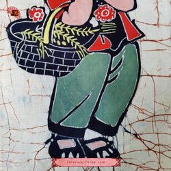 中国 バティック 民族トライバルアート ペインティング ２５x４３cm 漢民族 インテリア ルーム 装飾 #476 3枚目の画像