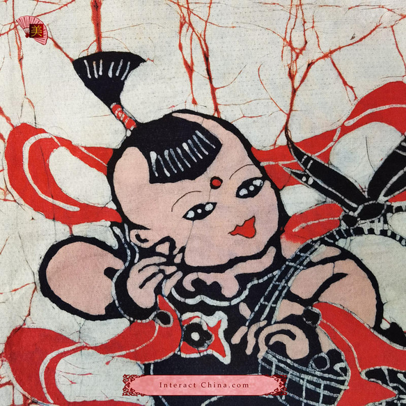 中国 バティック 民族トライバルアート ペインティング ２５x４３cm 漢民族 インテリア ルーム 装飾 #480 2枚目の画像