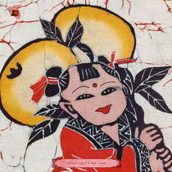 中国 バティック 民族トライバルアート ペインティング ２５x４３cm 漢民族 インテリア ルーム 装飾 #485 2枚目の画像