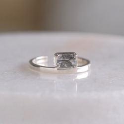 Rectangle ring　ブラックルチルクォーツ　天然石シルバーリング　silver925 2枚目の画像