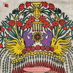 中国 バティック 民族トライバルアート ペインティング ４５x４７cm 漢民族 インテリア ルーム 装飾 #512 3枚目の画像