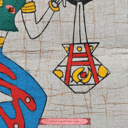 中国 バティック 民族トライバルアート ペインティング ３３x３９cm 漢民族 インテリア ルーム 装飾 #515 3枚目の画像