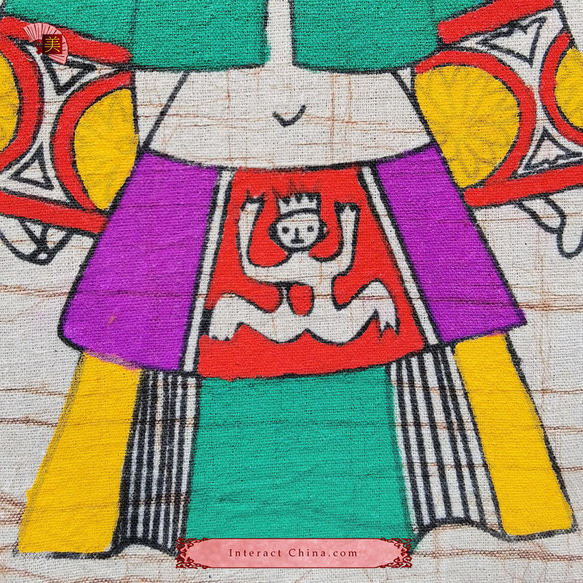 中国 バティック 民族トライバルアート ペインティング ３３x４０cm 漢民族 インテリア ルーム 装飾 #517 4枚目の画像