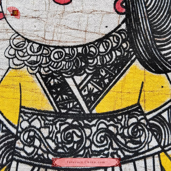 中国 バティック 民族トライバルアート ペインティング ３０x４０cm 漢民族 インテリア ルーム 装飾 #519 3枚目の画像