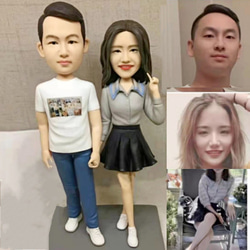 【訂做】3D人像漫畫公仔手辦/結婚禮物/紀念日/情侶男友/女朋友情侶/父母禮物紀念品 第1張的照片