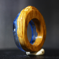 【送料無料】Wood Resin Ring/Sky ～ウッドレジンリング～ 4枚目の画像