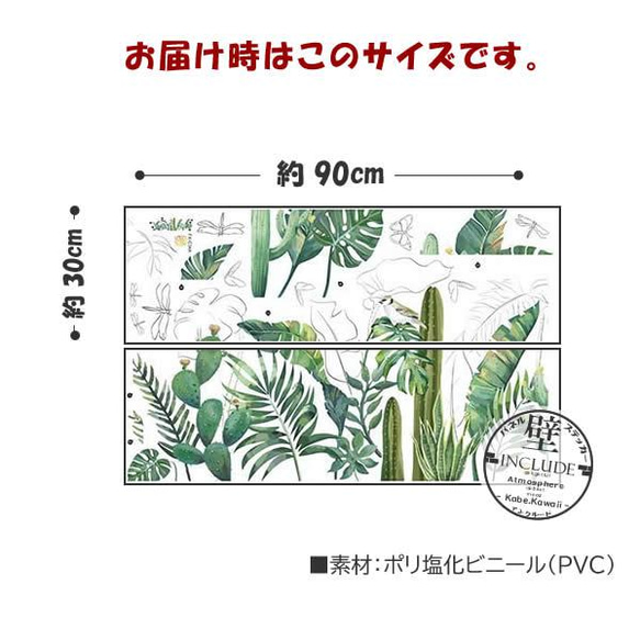469 壁ステッカー【送料込】ウォールステッカー 観葉植物 美しい世界 ボタニカル リーフ モンステラ 南国 4枚目の画像