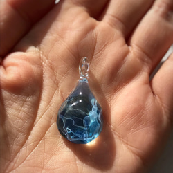 Sea glass pendant　L＊ブルーミックス 4枚目の画像