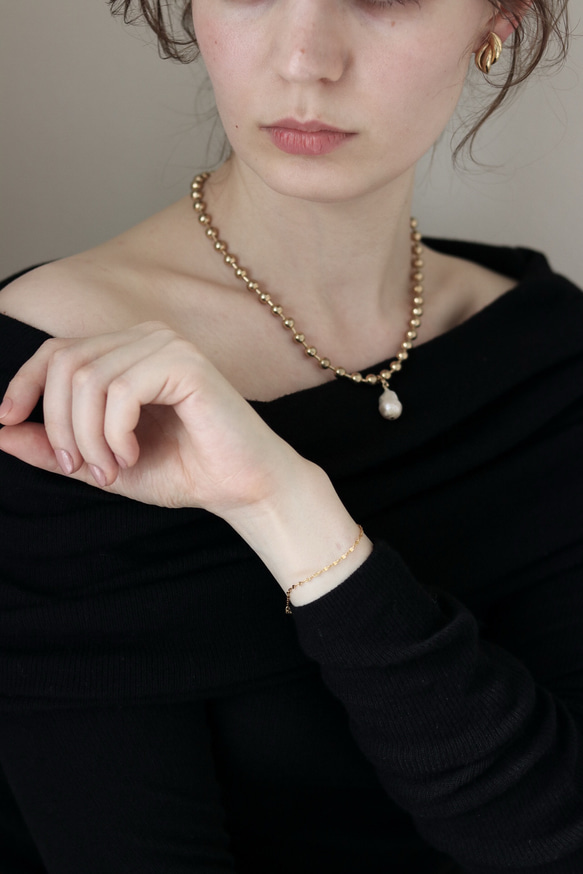 【Perle de blanc Jewelry】14kgf classical petal bracelet 10枚目の画像