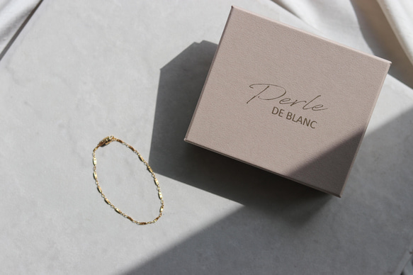 【Perle de blanc Jewelry】14kgf classical figaro bracelet 5枚目の画像