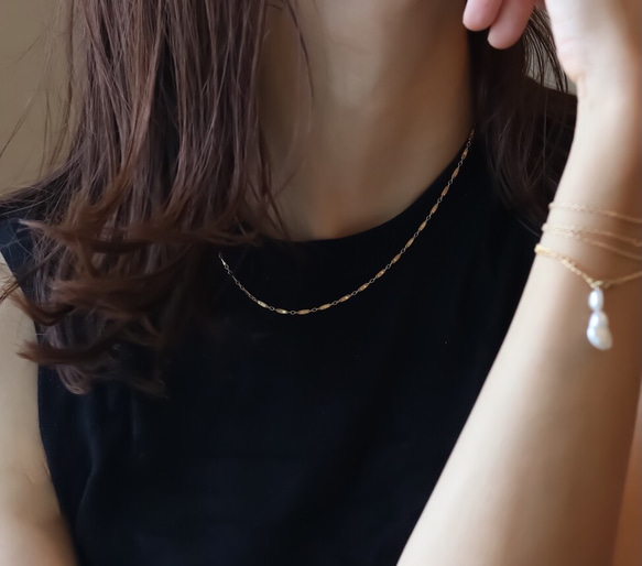 【Perle de blanc Jewelry】14kgf classical petal bracelet 7枚目の画像
