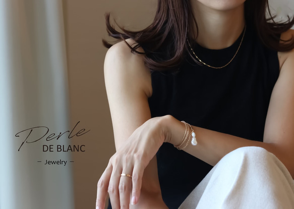 【Perle de blanc Jewelry】14kgf classical figaro bracelet 9枚目の画像