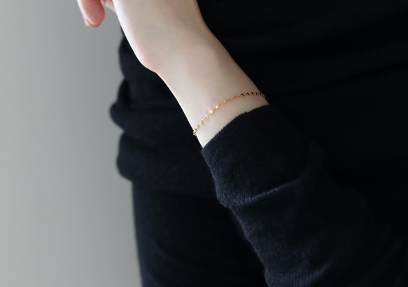 【Perle de blanc Jewelry】14kgf classical petal bracelet 2枚目の画像