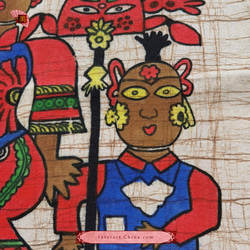 中国 バティック 民族トライバルアート ペインティング ４６x４９cm 漢民族 インテリア ルーム 装飾 #550 3枚目の画像