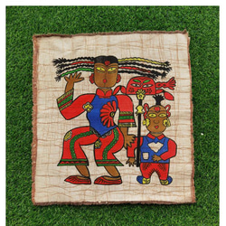 中国 バティック 民族トライバルアート ペインティング ４６x４９cm 漢民族 インテリア ルーム 装飾 #550 1枚目の画像