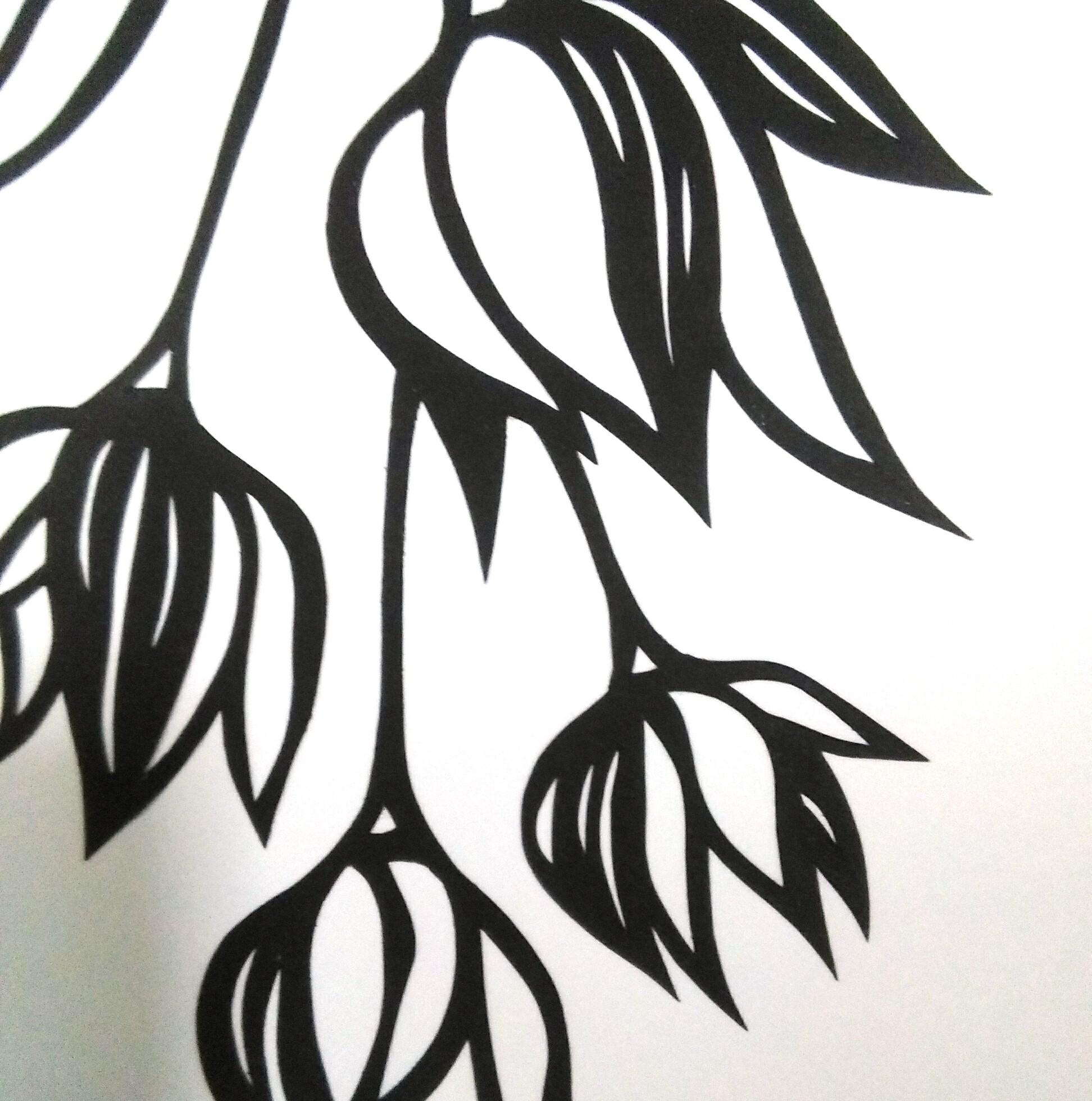 切り絵】原画 A5サイズ flower garden 大人しく