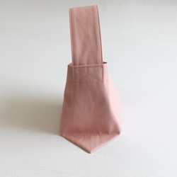帆布のワンハンドルミニバッグ　(ピンク)　 3枚目の画像