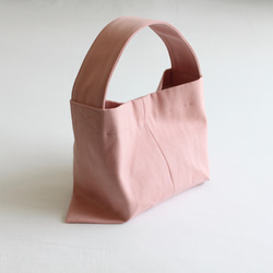 帆布のワンハンドルミニバッグ　(ピンク)　 2枚目の画像