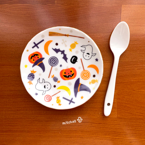 ポーセラーツ】ミニプレート ハロウィン ポップ 小皿 mitchell. 通販