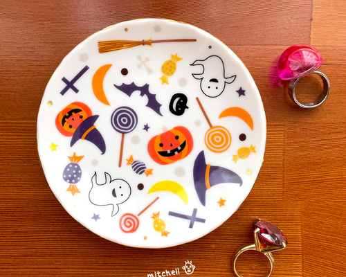  Stafford スケルトンデザイン皿　ハロウィン Set Of 4 New Halloween Royal Stafford Dinner Plates Skeleton