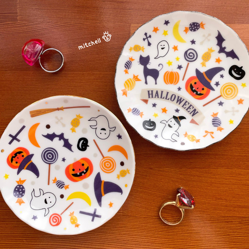 ポーセラーツ】ミニプレート ハロウィン ポップ 小皿 mitchell. 通販
