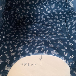 【A4大サイズ】草花手刺繍･綿麻トートバッグ･ペールブルー色【くが屋】 8枚目の画像