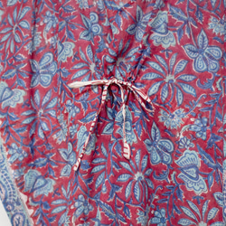 聖誕節禮物 情人節禮物 交換禮物 生日禮物木刻印純棉蝴蝶洋裝 印度有機棉 india blockprint木刻印罩衫-花 第2張的照片