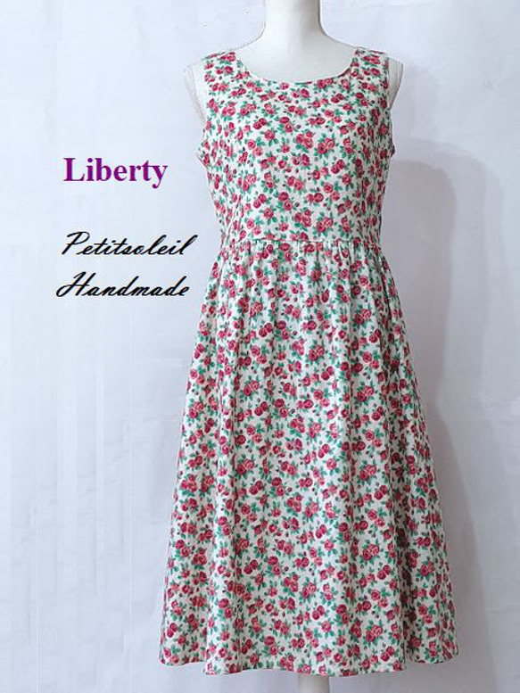 SALE・リバティロンドン・アスコットローズ・クラシカルワンピース M  