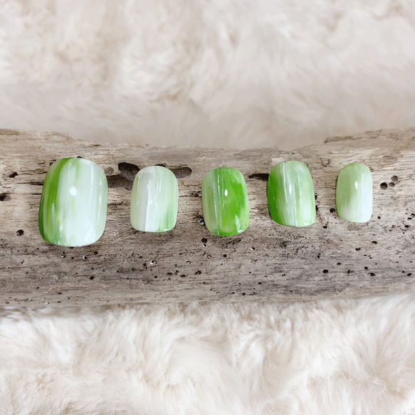 抹茶 ショートネイルチップ お茶 茶道 カフェ 緑茶 和風 日本風