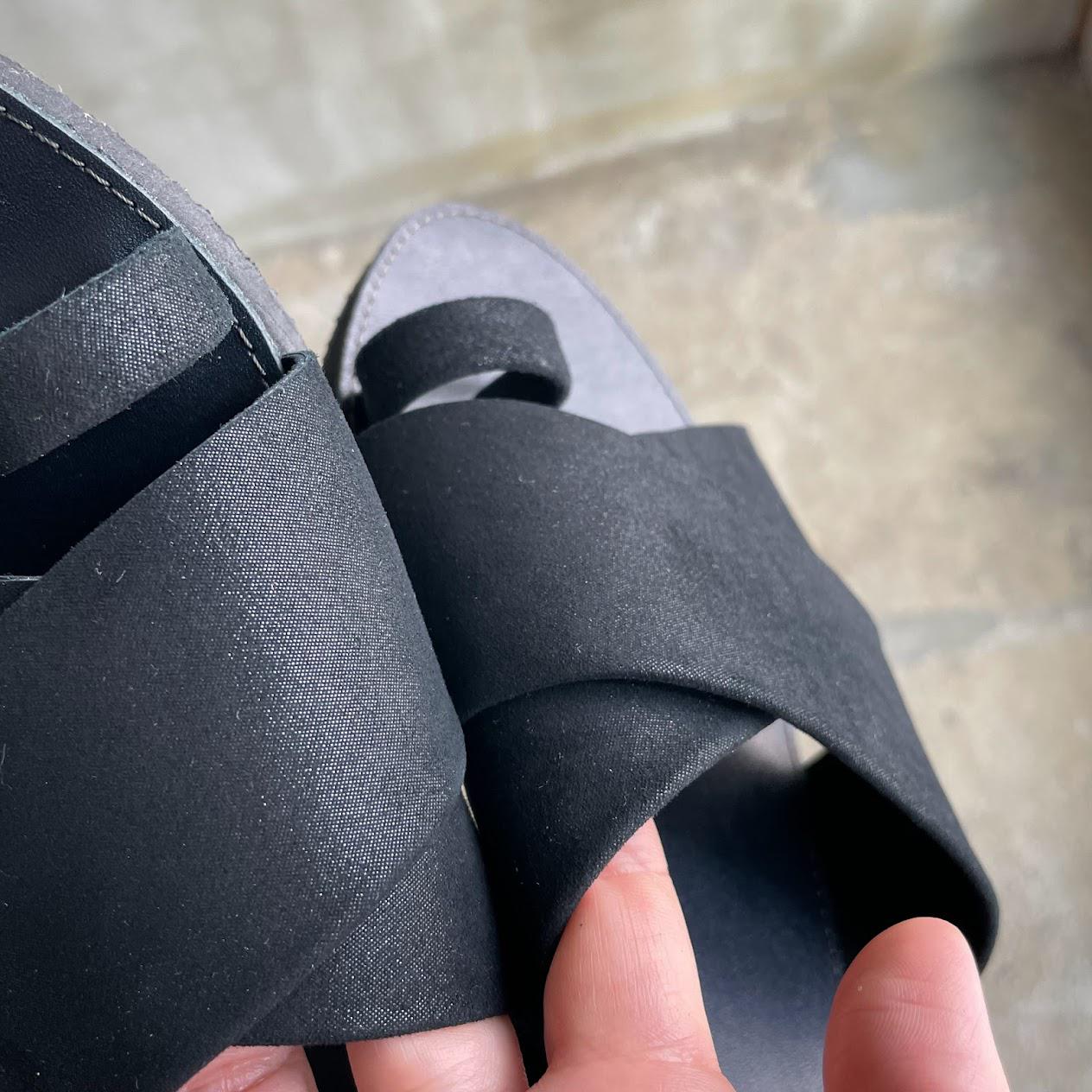 【Sサイズ】Cross sandals ver.shiny black /フラットサンダル＊シャイニーブラック