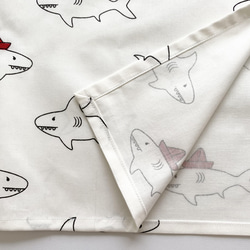 サメの給食セット　巾着袋　給食袋　ランチョンマット　サメ ホワイト ランチクロス 恐竜 男の子【送料無料】 5枚目の画像