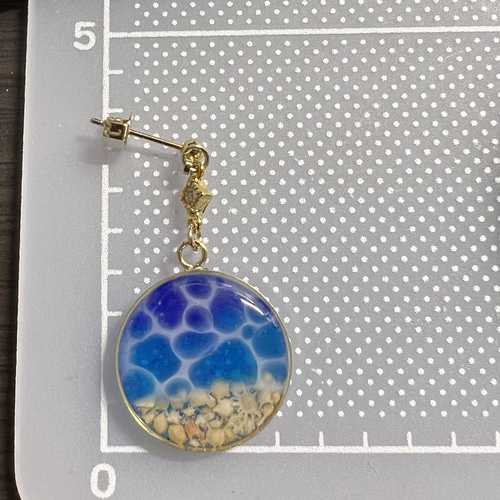 No.1164-C 海☆海塗りピアス・イヤリング(ゴールド) No.1164-C 海☆海