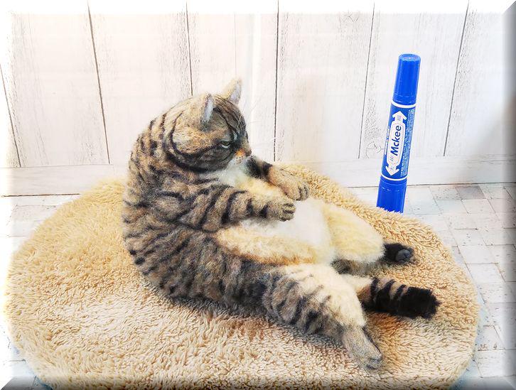 オリジナル 羊毛フェルト 猫ちゃん ポーチ ハンドメイド 猫