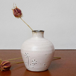 益子焼花器 益子焼｜【益子焼】 対の花器 炭化焼無地 花入れ 花瓶 大きめ