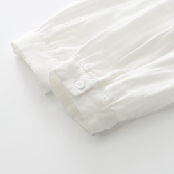 ダブルガーゼ 花柄刺繍  白/水色 2色 長袖コットンブラウス 9枚目の画像