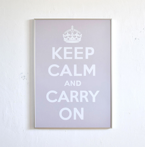 KEEP CALM AND CARRY ON ψ うす藤【B2フレーム付ポスター/送料無料】 1枚目の画像