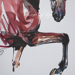 Dressage Horse 2022（水彩画用紙、A4、墨、水彩） 3枚目の画像