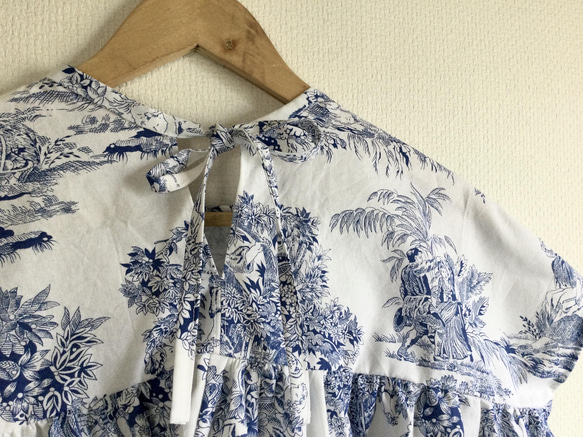 Toile de jouy ギャザーたっぷりブラウス【Muguet】 3枚目の画像