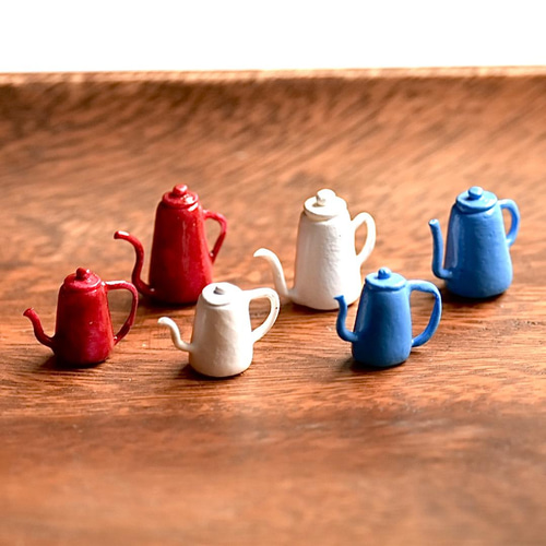 レトロポップな琺瑯風コーヒーケトル(コーヒーポット) シアンブルー 1