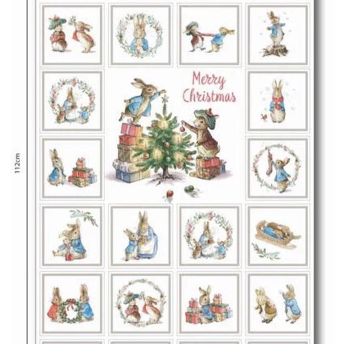 ピーターラビット クリスマスパネル生地 生地 Hirondelle et Ruby 通販
