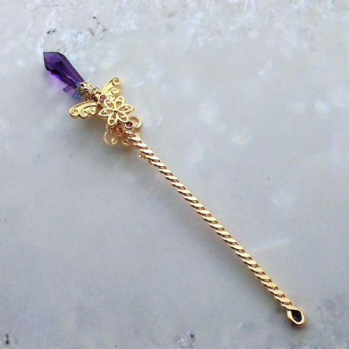 魔法の杖 かんざし ドール小物 パープル 初級魔法 メイジ専用 闇属性