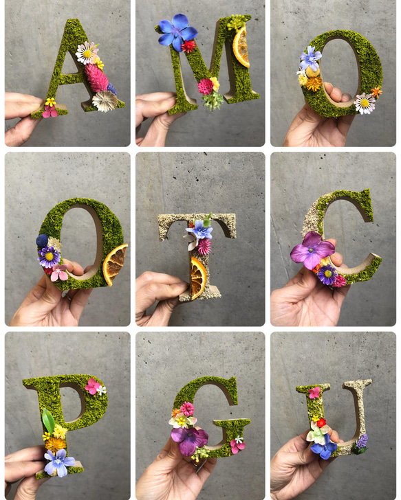 YmUrlm54様確認用♡イニシャルオブジェ アルファベットオブジェ イニシャルオブジェ再販×7 ドライフラワー