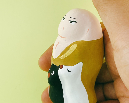 【縁起物】　手作り人形 縁起物・開創大師27（かいそうだいし・土人形） その他人形 坊さん玩具