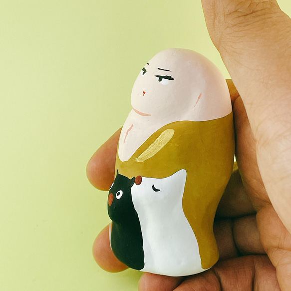 【縁起物】　手作り人形 縁起物・開創大師27（かいそうだいし・土人形） その他人形 坊さん玩具