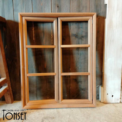 木製窓枠シェルフ 窓枠パネルオブジェ(大) オークcol. 壁掛けラック・ウォールシェルフ