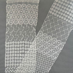 ざっくり ナチュラル 刺繍のレース半衿 ハンドメイド半襟 白 10枚目の画像