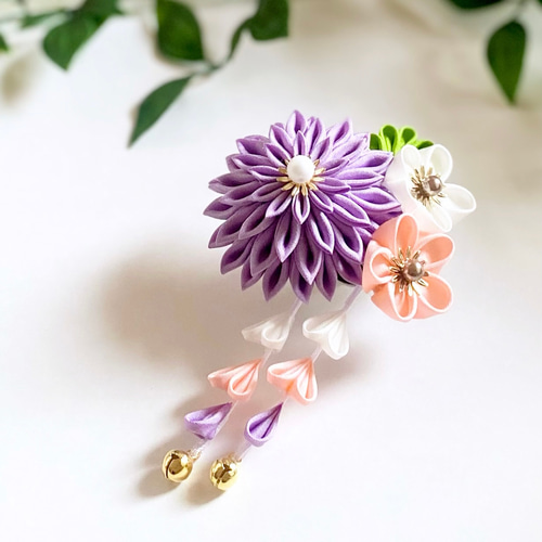 勝山髪飾り 七五三 7歳 (紫×薄紫×白) 勝山髪飾り 七五三 7歳 (紫×薄紫×白) 七五三