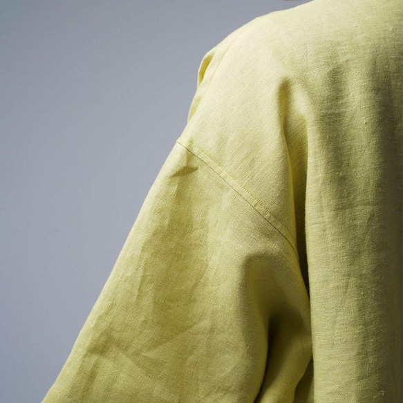 [wafu 介紹] Linen Top Rough 套頭衫有風/黃色 t050d-yew2 第8張的照片